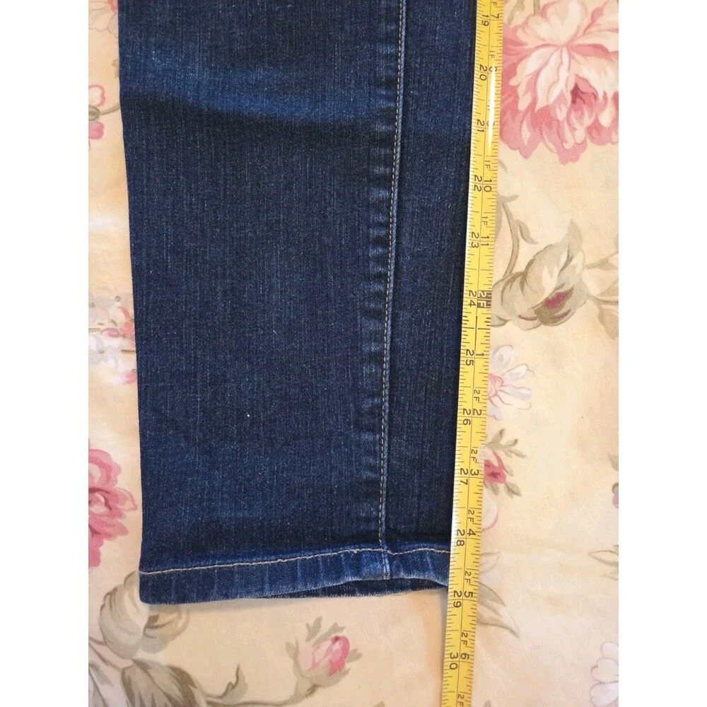 Kate Spade Play Hooky Skinny Jeans Broome Street Size 27 Dark Wash Pink Stitch